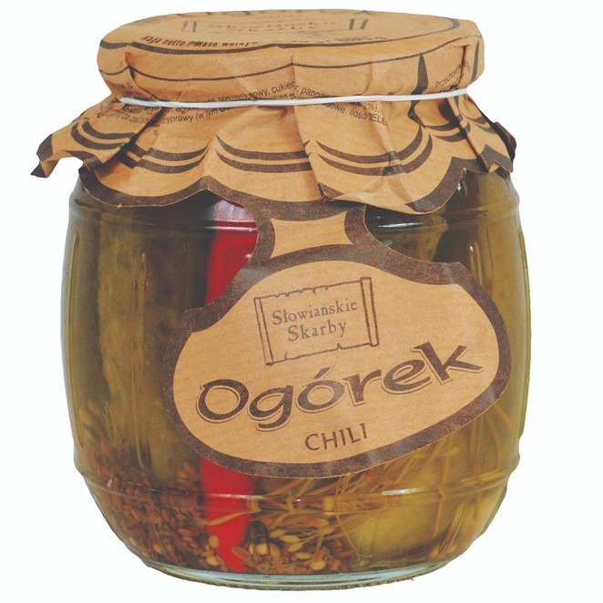 Marinuoti agurkai (su čili) 900 ml.