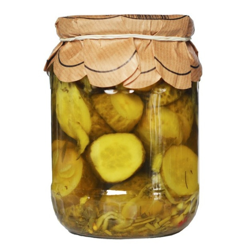 Marinuoti pjaustyti agurkai 620g.