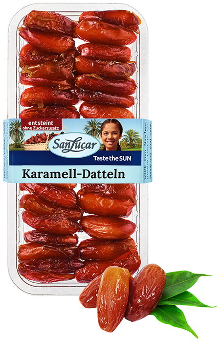 Nesaldintos, karamelinės datulės "SanLucar" be kauliukų. 200g.