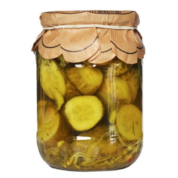 Marinuoti pjaustyti agurkai 620g.