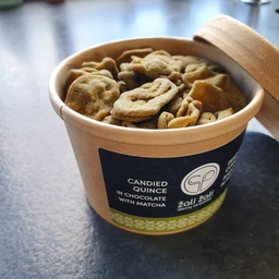 Svarainių cukatos baltajam šokolade su mačia, 120 g